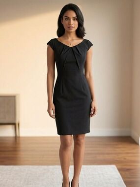 mossimo black lace dress Mossimo Black Long Sleeve Lace Look Shift Dress -Pockets- Size Medium